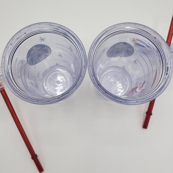 Starbucks 2012 Red Fox Holiday 12oz Tumbler Cold Cup Straw Set Winter - Picture 7 of 7